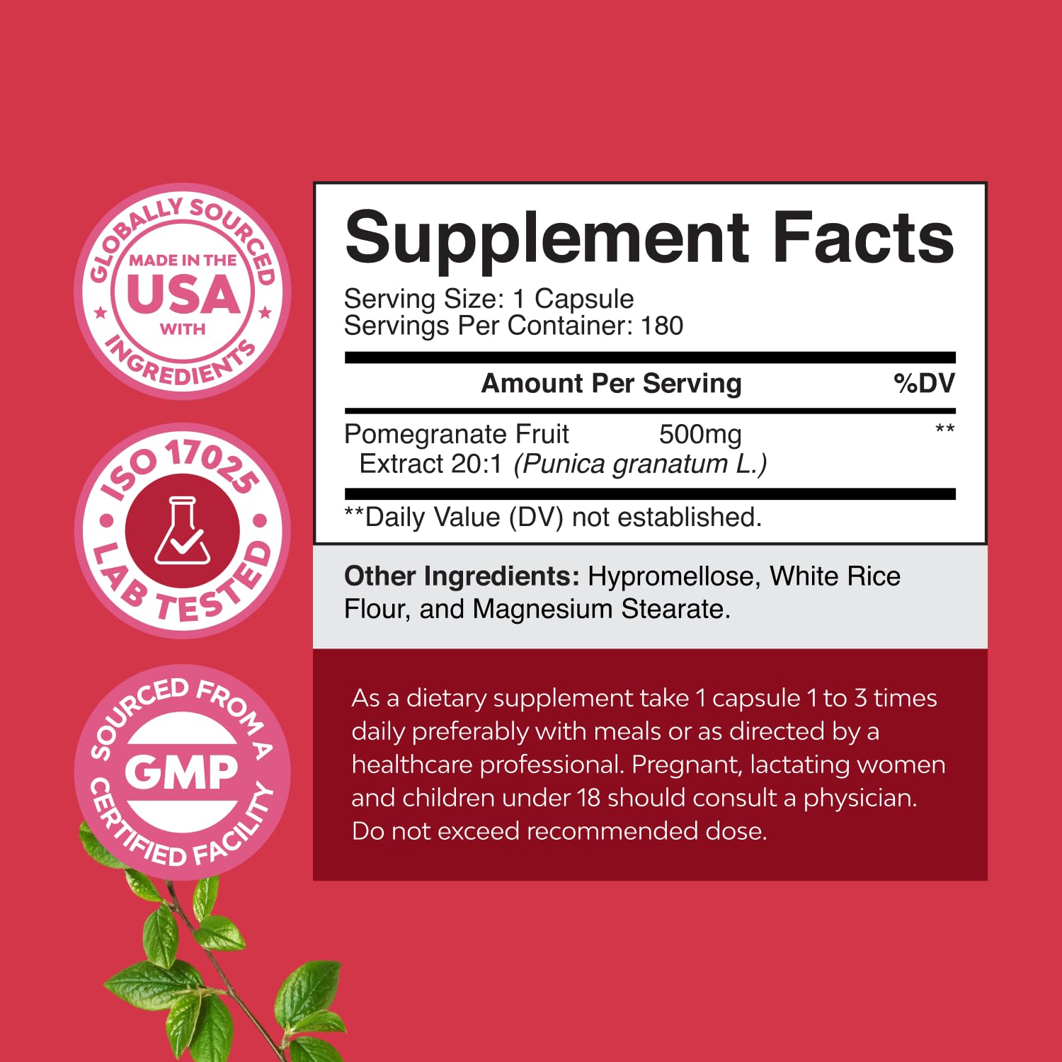 Advanced Pomegranate Supplement – Heart Health & Joint Support (180ct) | Reds Superfood