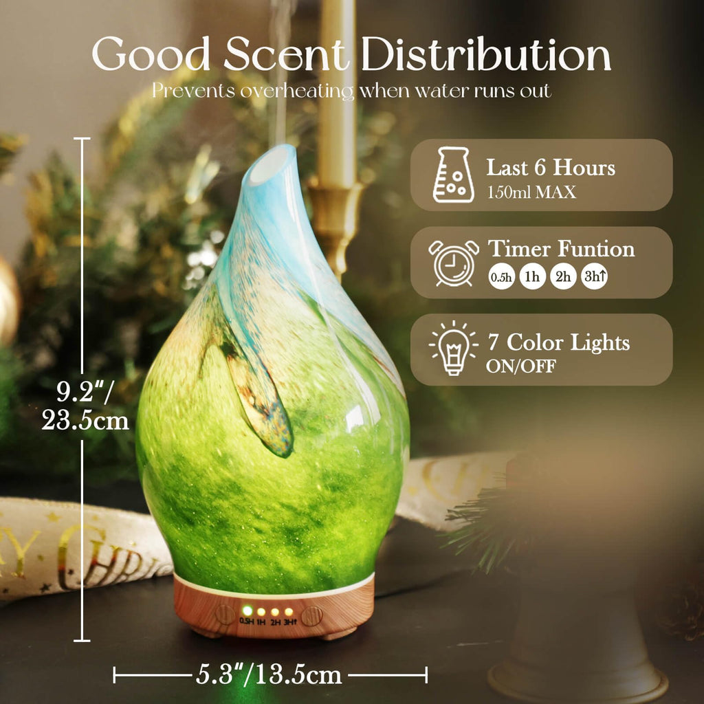 Porseme 150ml Glass Color-Changing Diffuser - Blue Grass