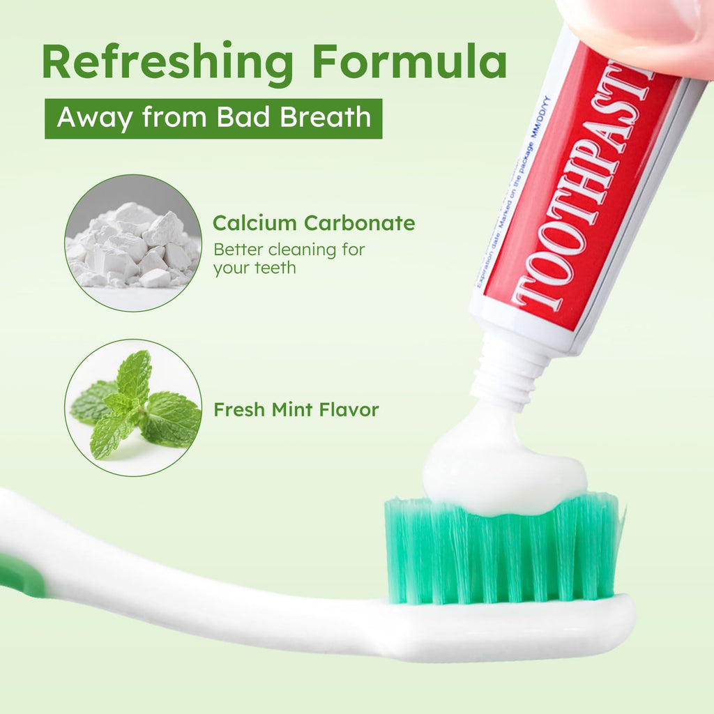 Travel Size Toothpaste Bulk — 60 Tubes, Mint, Disposable 0.176 oz
