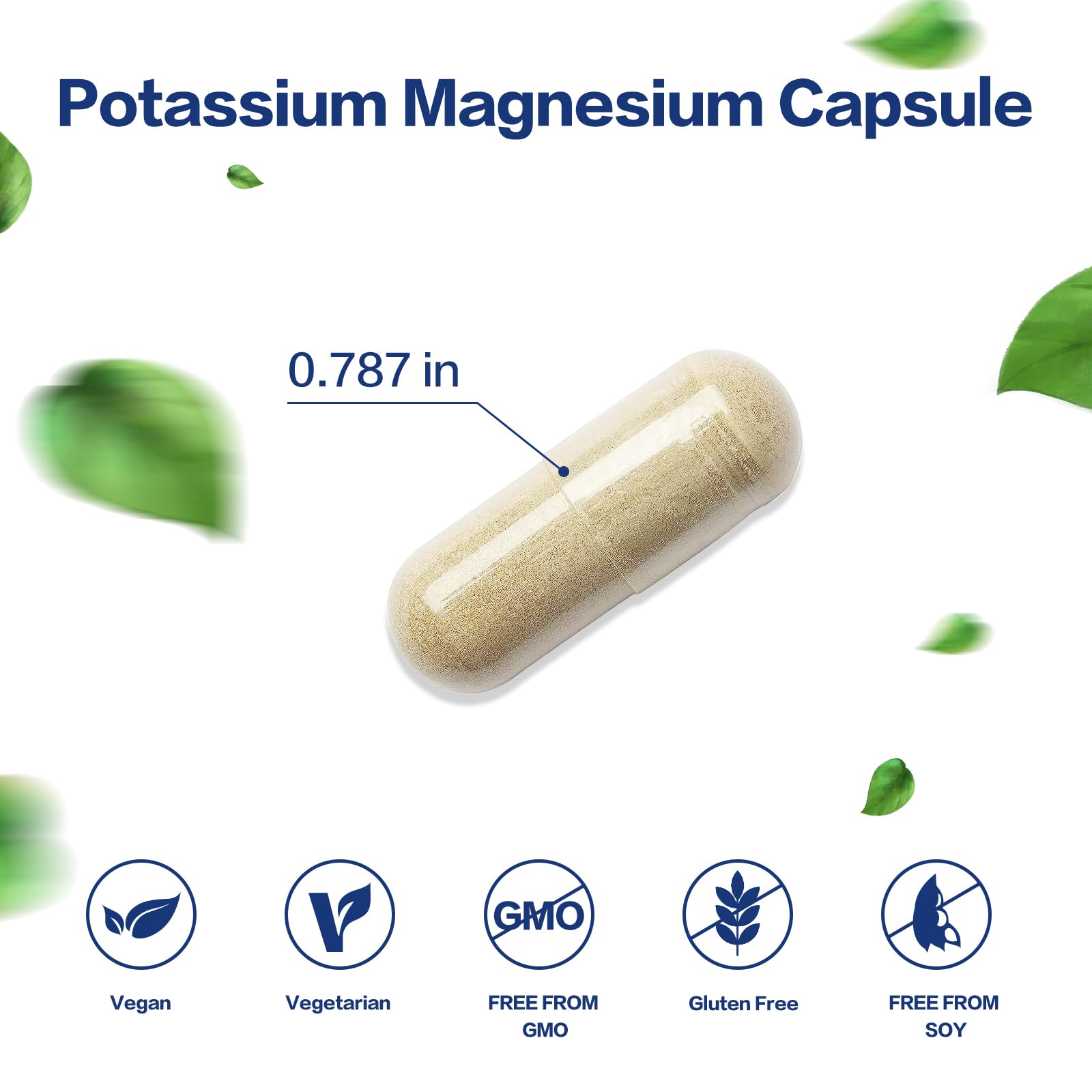 Potassium Magnesium Supplement 1000mg - High Absorption Mg + Potassium + Zinc | 90 Capsules