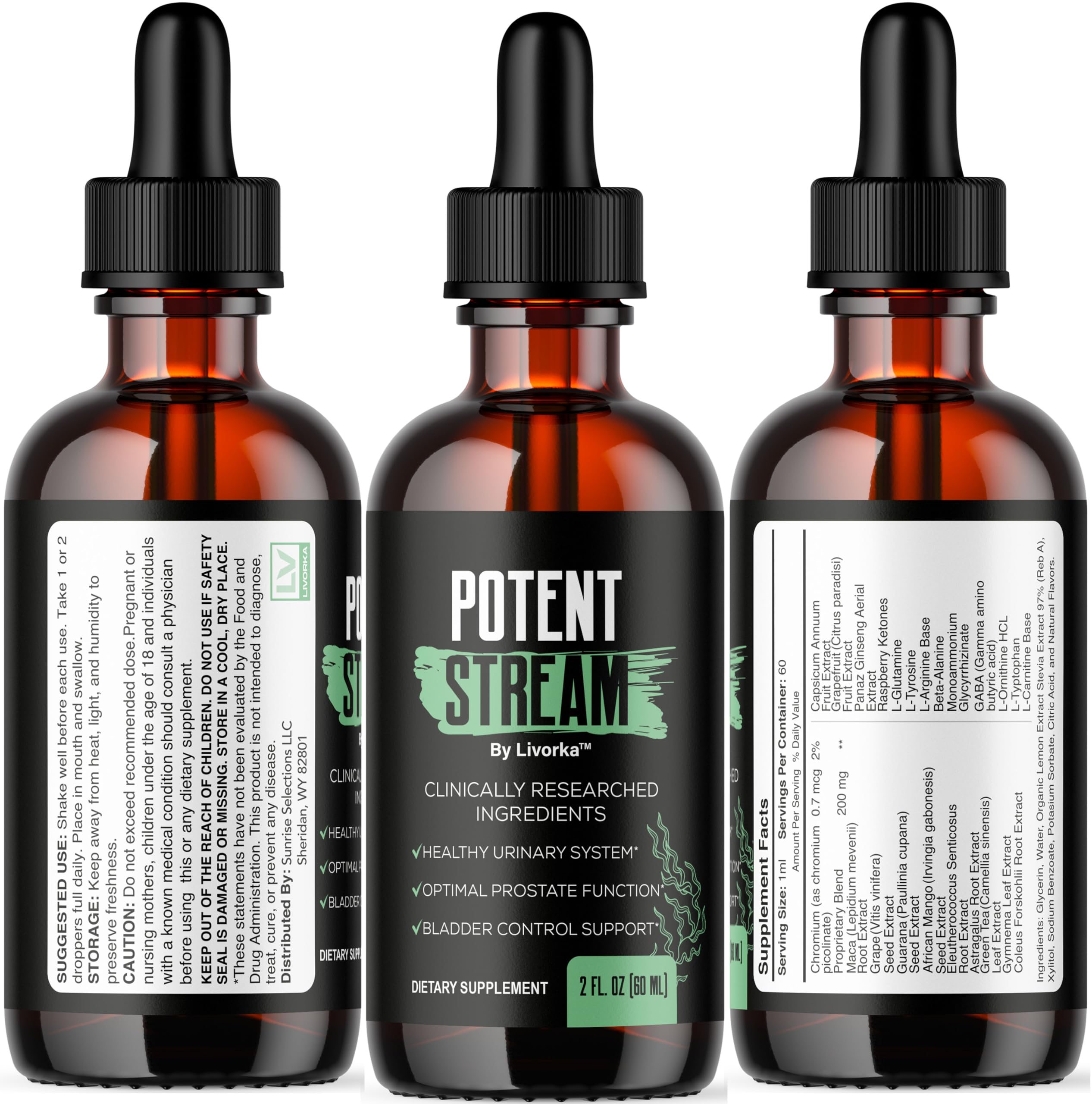 Potent Stream Drops for Men - 2 Pack | All-Natural Maximum Strength Formula