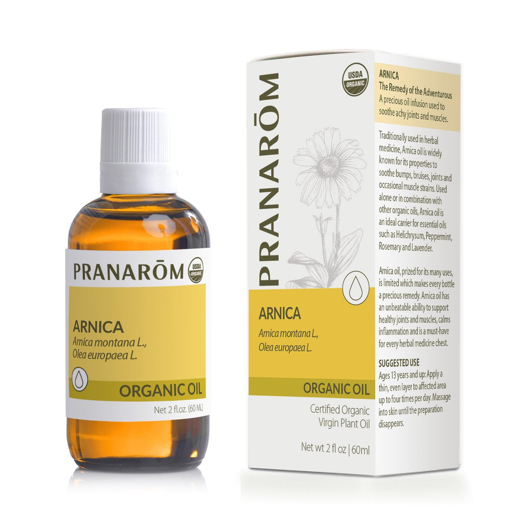 Pranarom USDA Certified Organic Arnica Oil - 2 oz French Arnica Virgin Plant Oil for Massage