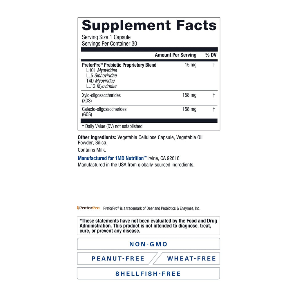 1MD Nutrition PreBioMD – Prebiotic with PreforPro® | Digestive Health