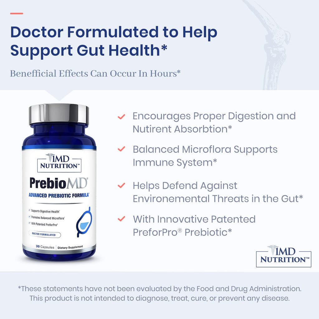 1MD Nutrition PreBioMD – Prebiotic with PreforPro® | Digestive Health