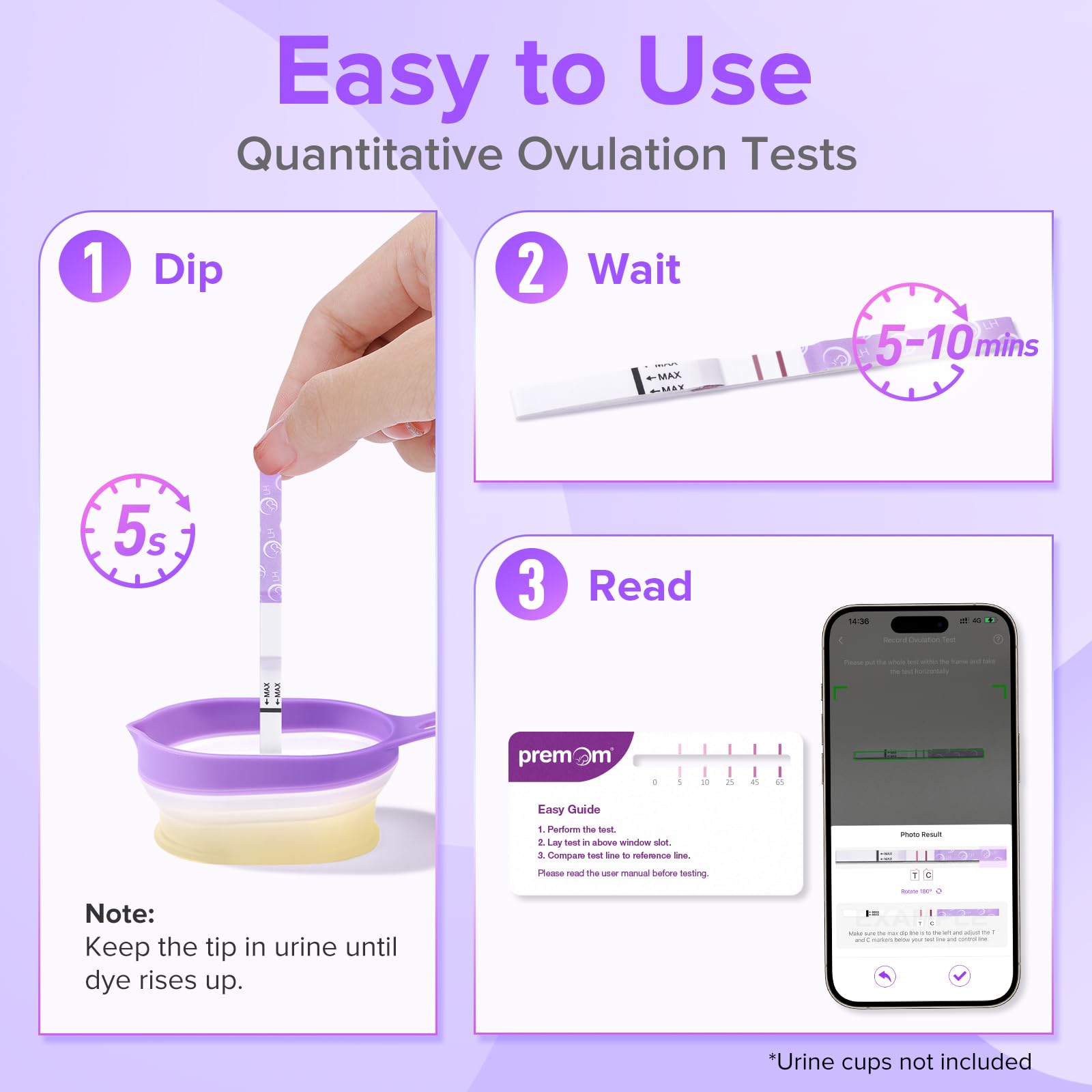 Premom Quantitative Ovulation Test Strips – Smart OPK with App, 20 LH Tests
