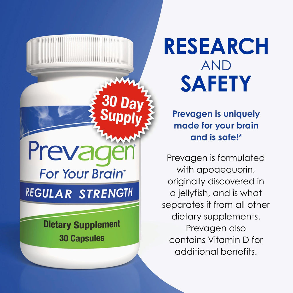 Prevagen Regular Strength - 30 Capsules | Formulated for Your Brain | 10 mg Apoaequorin + Vitamin D3 | 7-Day Pill Minder