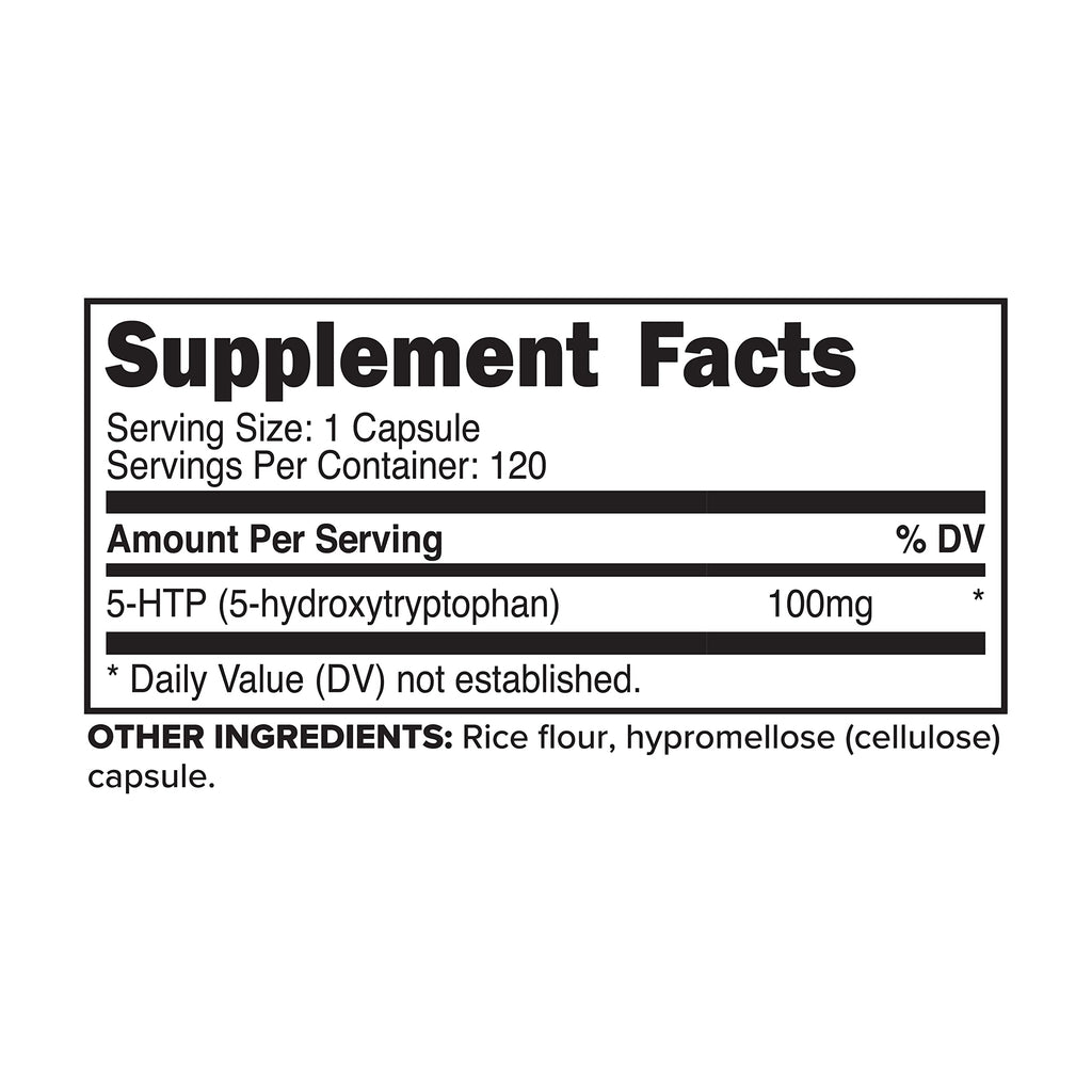Primaforce 5-HTP 100mg Supplement, 120 Capsules, 100mg Per Serving, 5-Hydroxytryptophan
