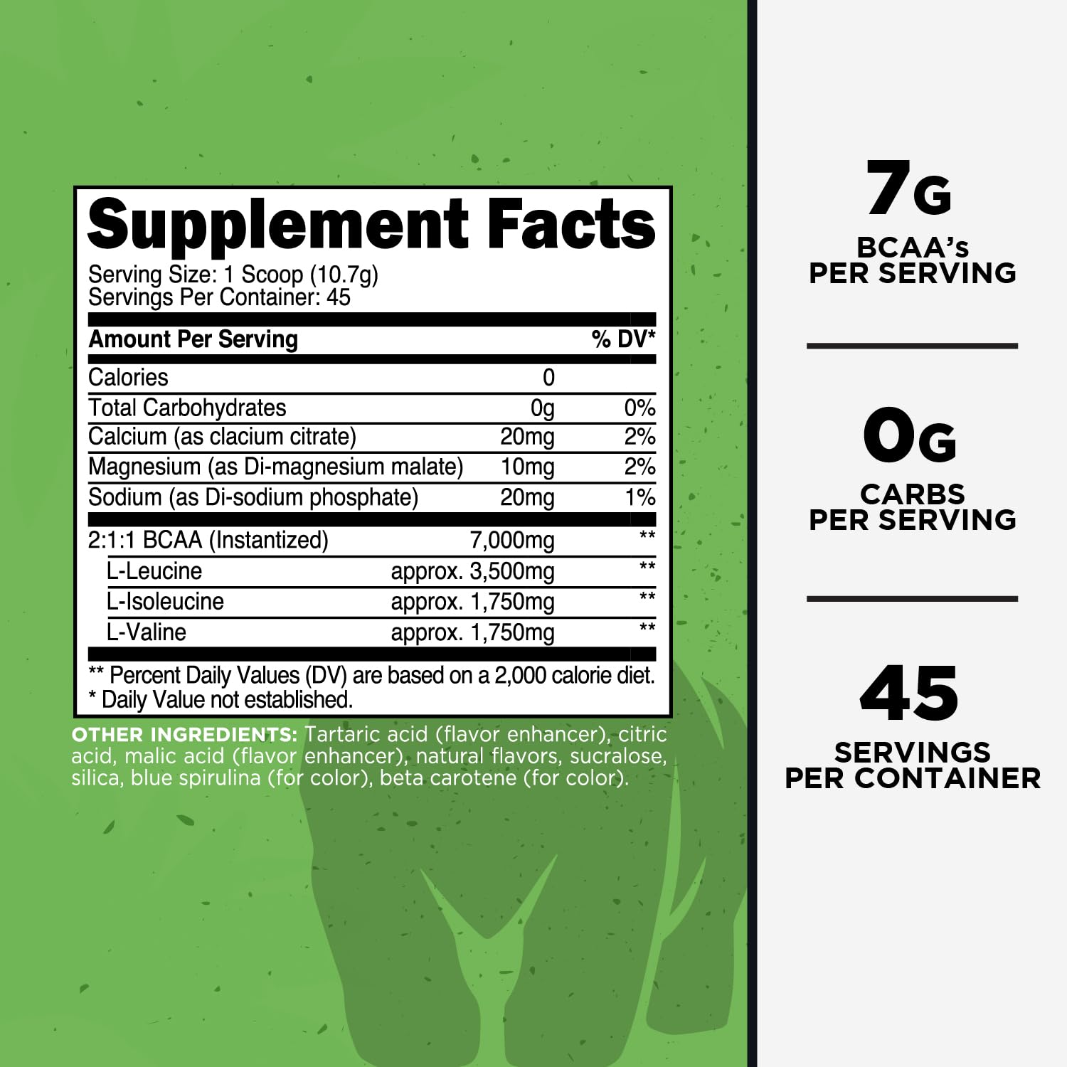 Primal BCAA Powder Great Ape – 45 Servings, Green Apple