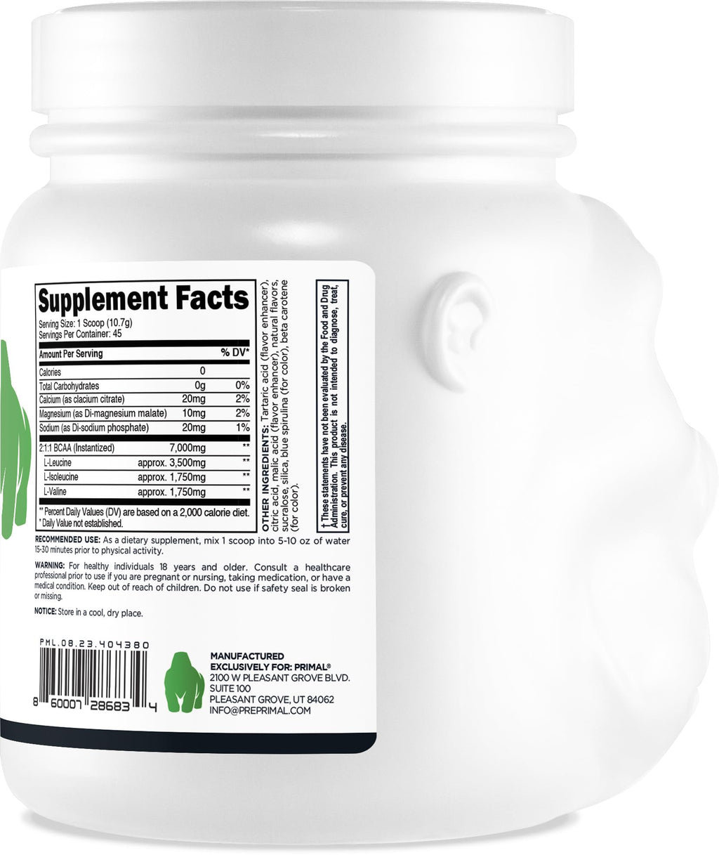 Primal BCAA Powder Great Ape – 45 Servings, Green Apple
