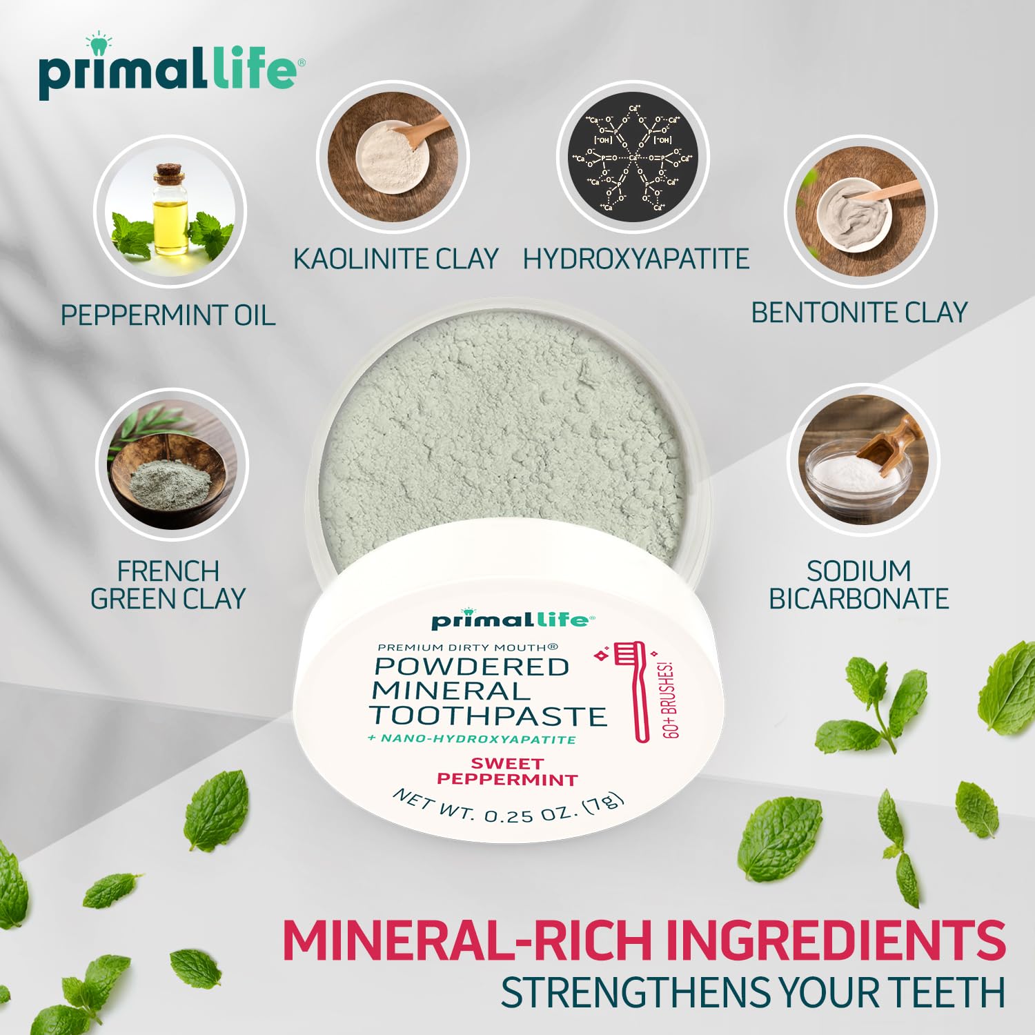 Primal Life Organics Dirty Mouth Toothpowder – Vegan & Organic, 0.25 oz