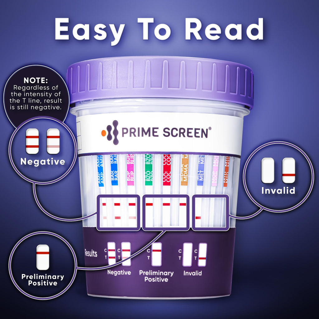 Prime Screen 12-Panel Multi-Drug Urine Test – C-Cup 1 Pack (THC 50, AMP, BAR, BUP, BZO, COC, mAMP/MET, MDMA, MOP/OPI, MTD, OXY, PCP)