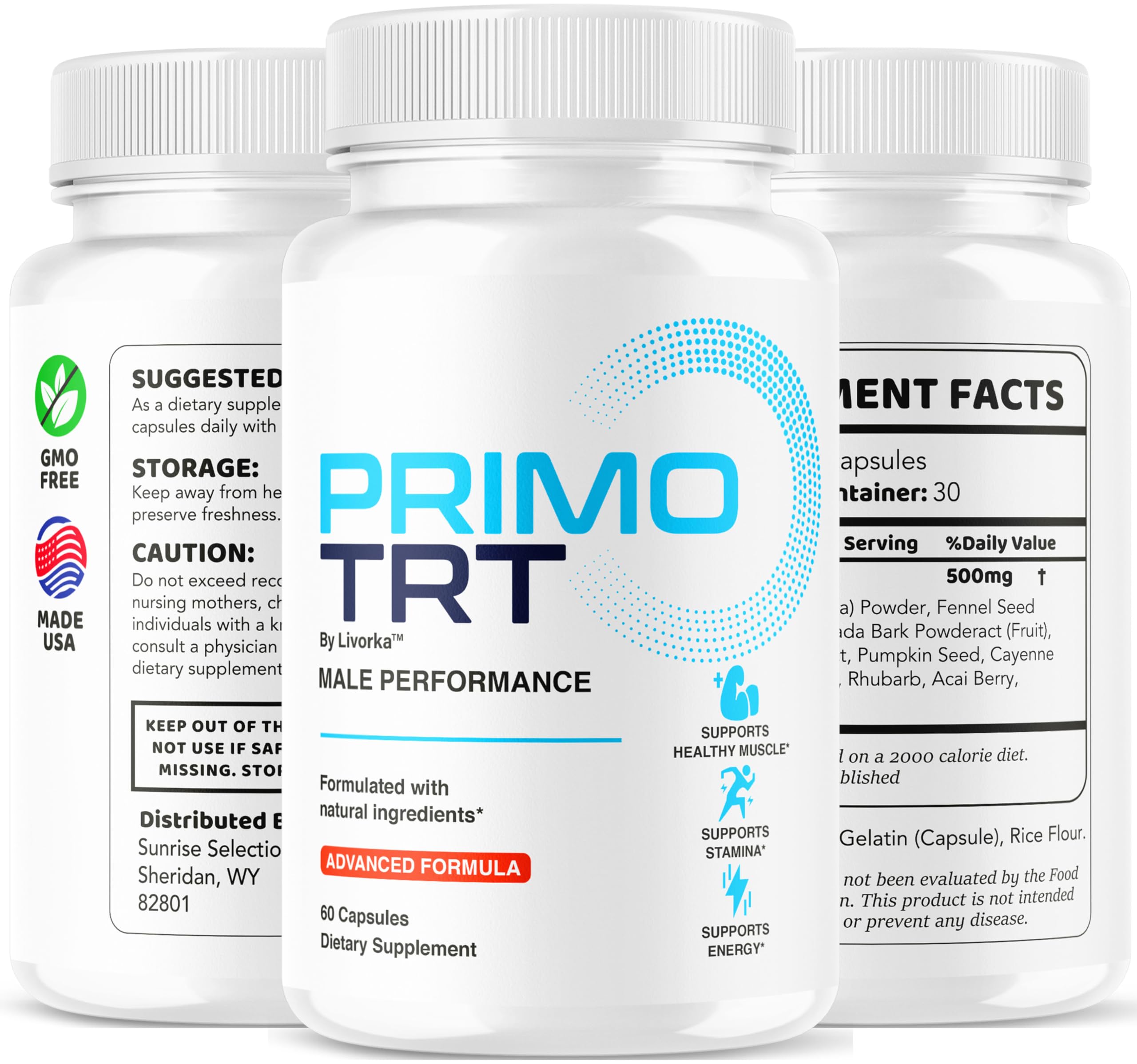 3-Pack Primo TRT Pills – Official PrimoTRT for Men (180 Capsules)