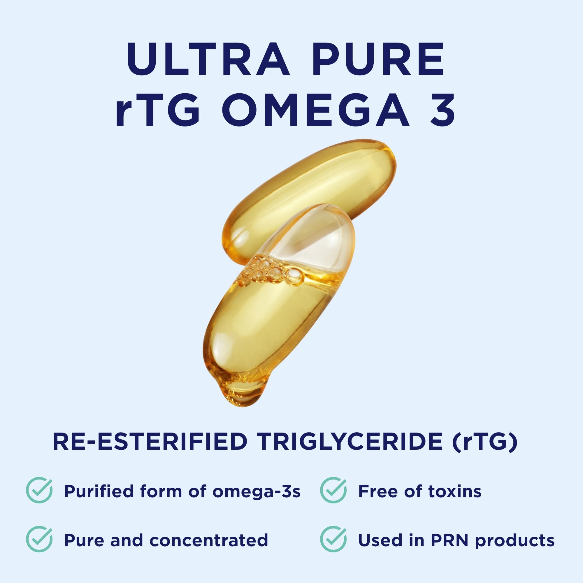 PRN De3 Dry Eye Ultra Pure rTG Omega-3 – 2400mg EPA/DHA, Burpless, 3-Month Supply