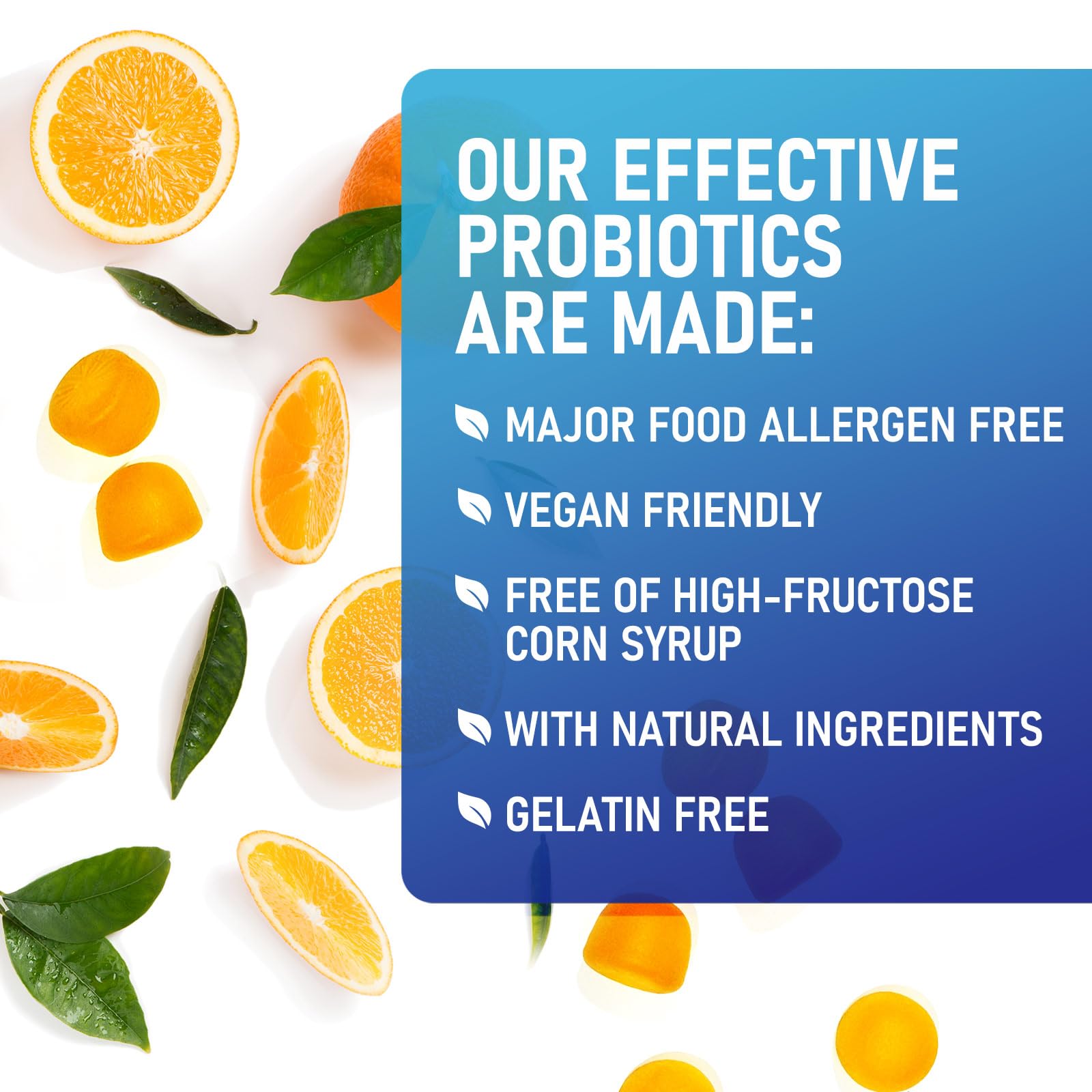 Probiotic Gummies 5 Billion CFU – Digestive Health & Immune Support – Orange Flavor (120 Count)