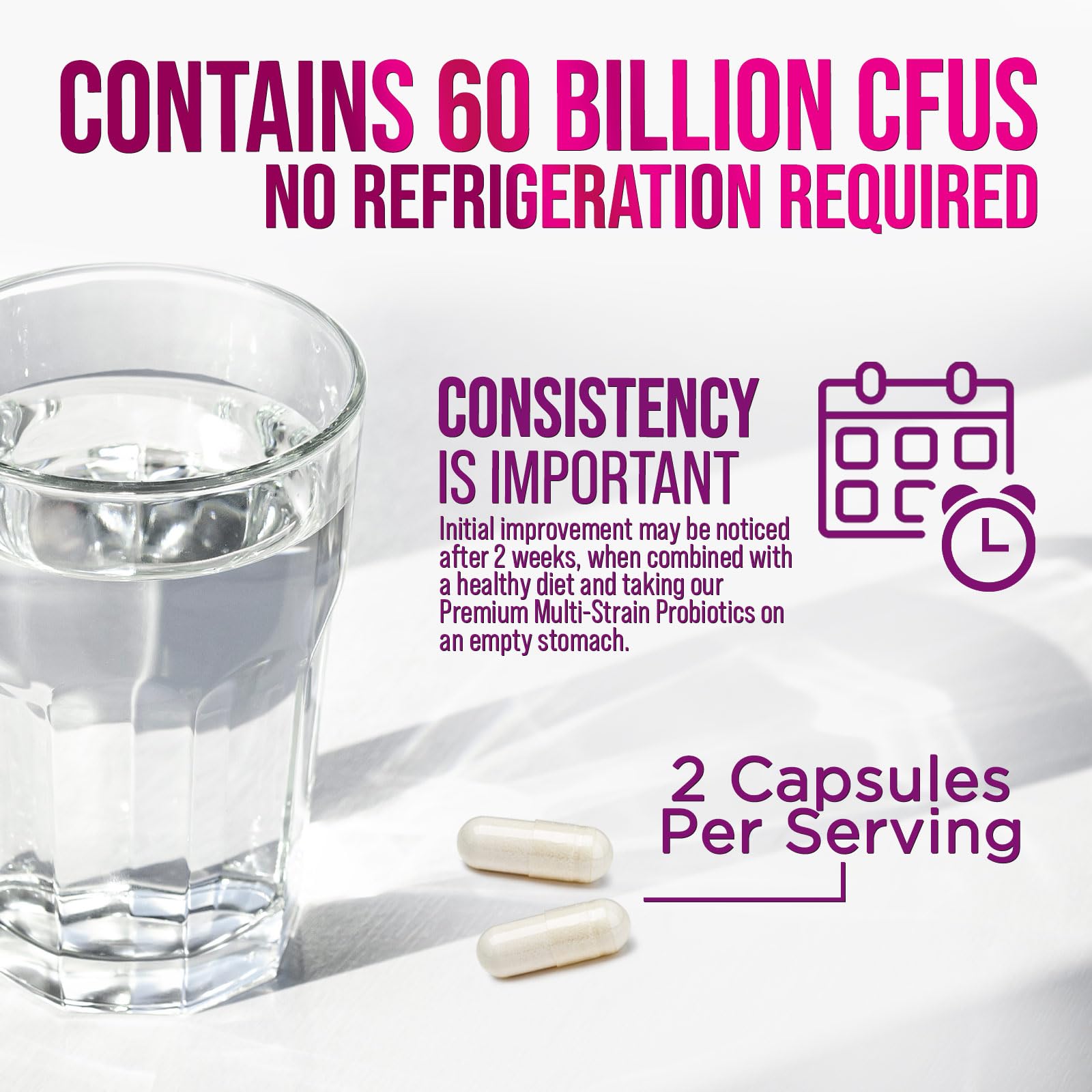 Probiotics 60 Billion CFU | 10 Strains + Prebiotics | Digestive, Gut & Immune Support | 60 Capsules