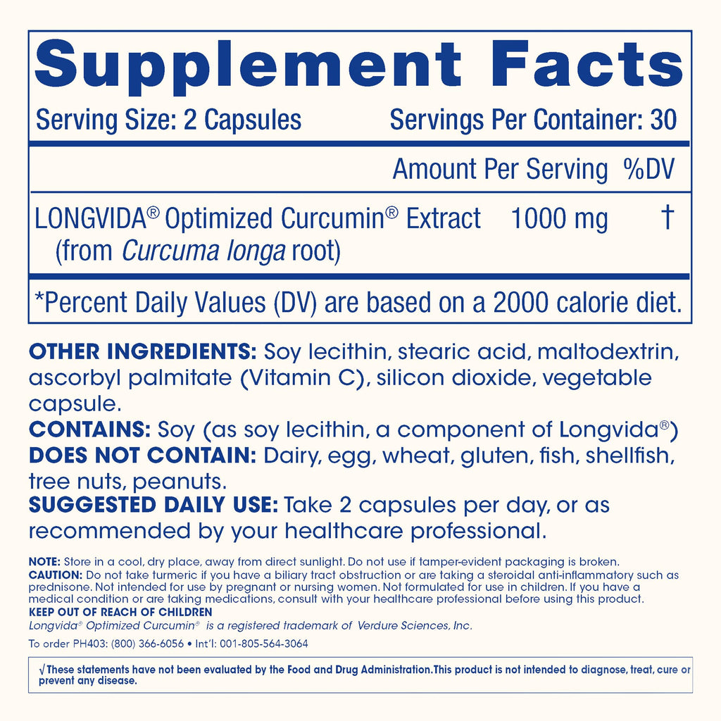 ProHealth Turmeric Curcumin with Longvida — 285x More Bioavailable, 1000 mg/Serving, 2-Pack
