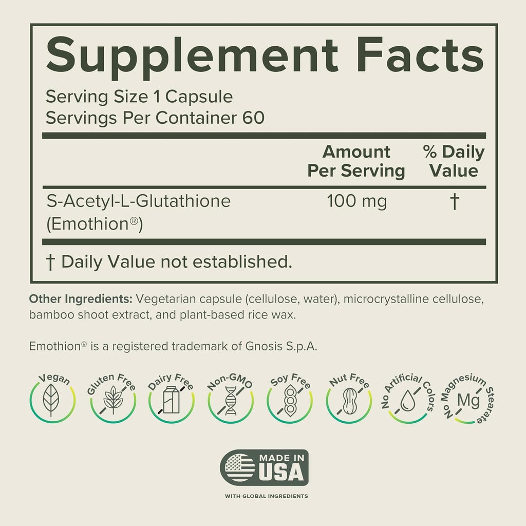 Prominent Nutrition S-Acetyl L-Glutathione Supplement - Liver Detox & Antioxidant Support | Vegan 2-Pack