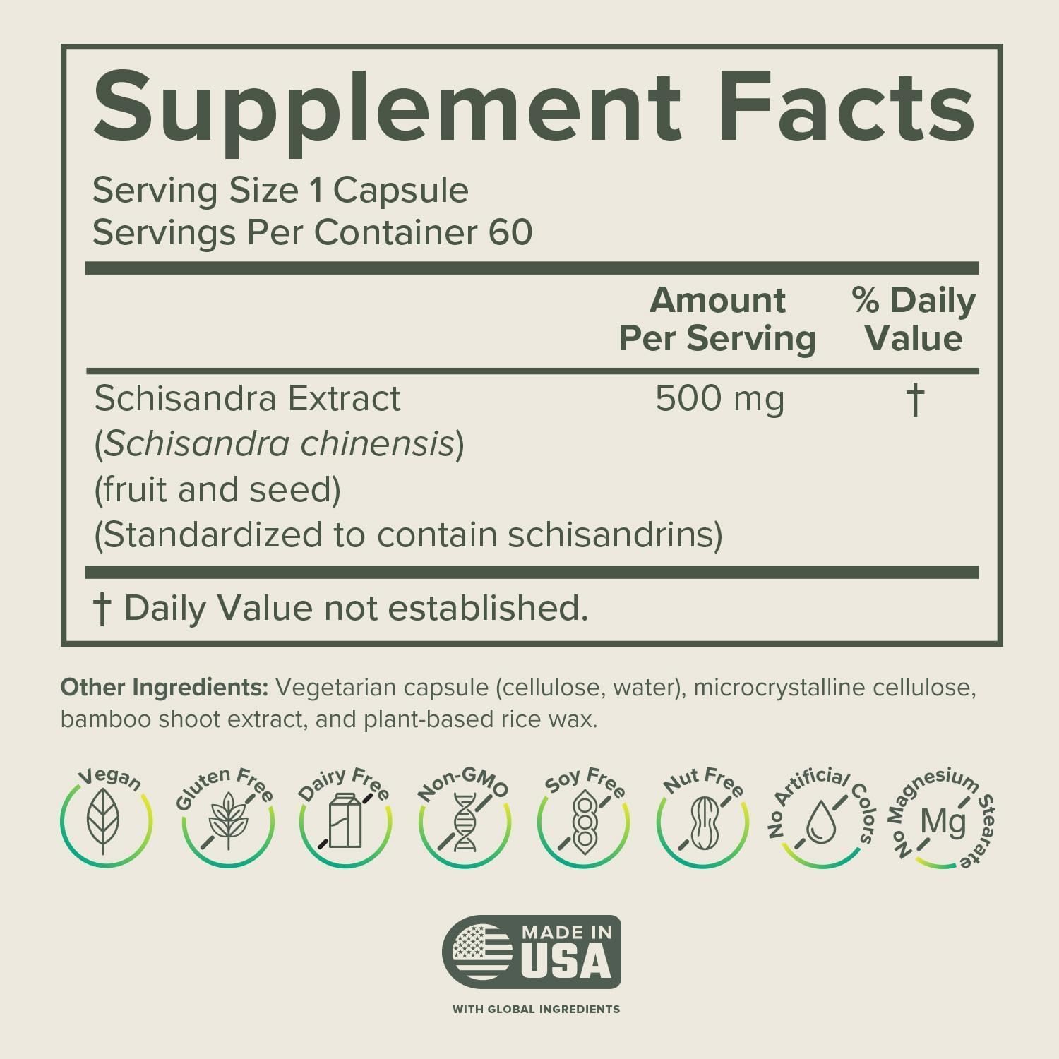 Prominent Nutrition Schisandra Berry Extract – 500 mg, Stress Support, 60 Capsules