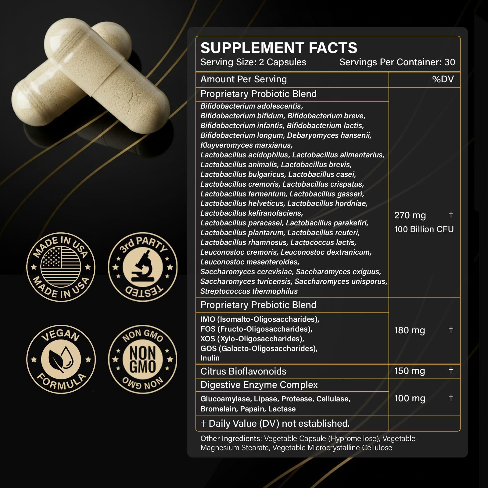 Proriginal Probiotics with Prebiotics — 100 Billion CFU, 35 Strains, Vegan, Non-GMO, 120 Capsules