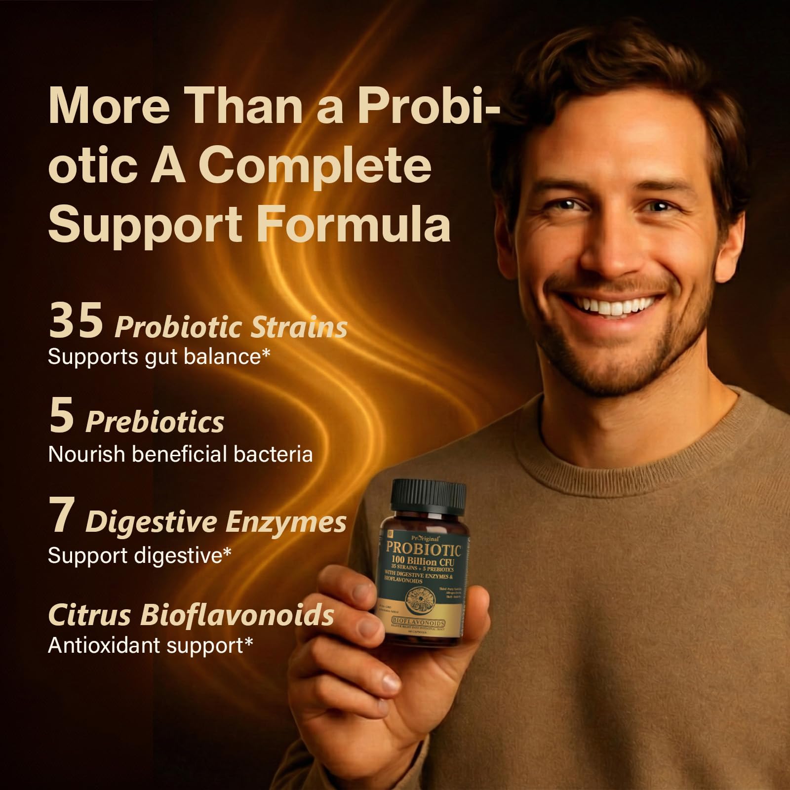 Proriginal Probiotics for Women & Men – 100 Billion CFU, 35 Strains, Prebiotics & Enzymes, 180 Caps