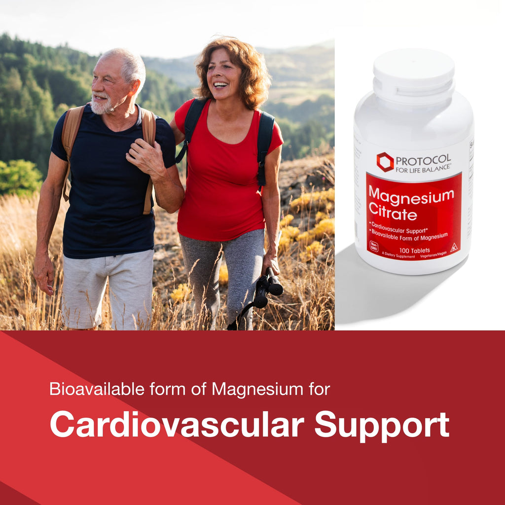 Magnesium Citrate 400mg – Heart Health & Bone Support | Protocol for Life Balance | 100 Tabs