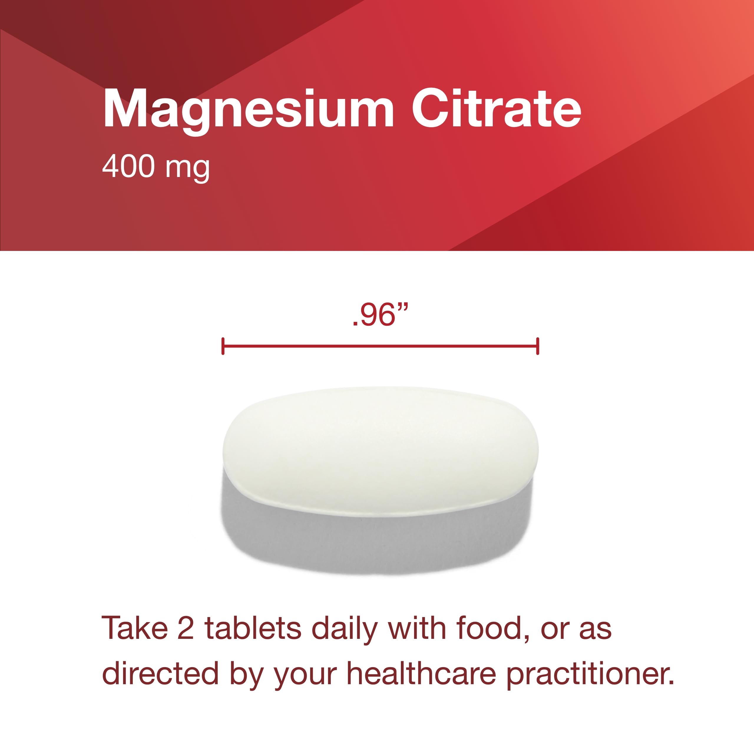 Magnesium Citrate 400mg – Heart Health & Bone Support | Protocol for Life Balance | Vegan, Kosher & Halal | 100 Tabs (Pack of 2)