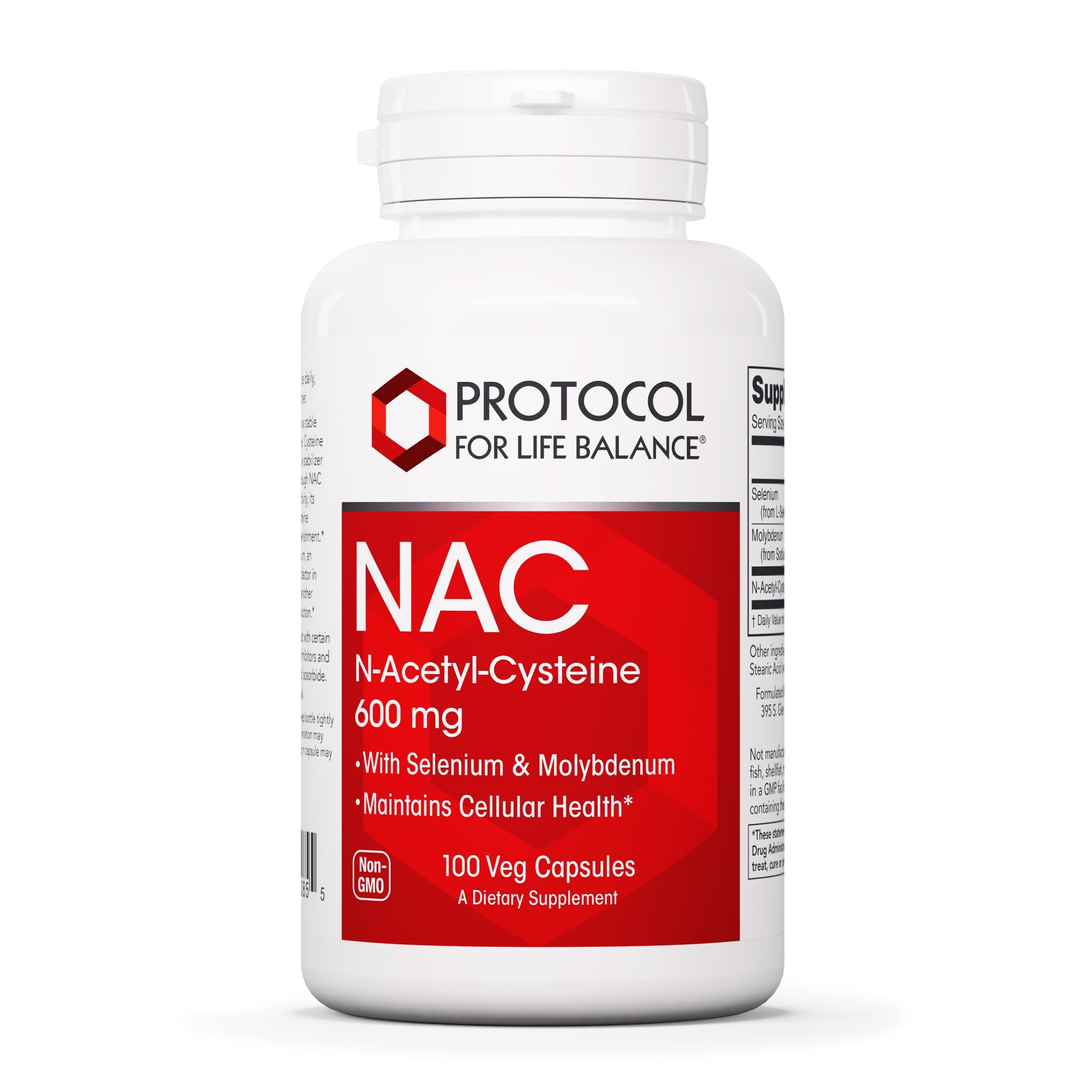 Protocol NAC with Selenium and Molybdenum - Glutathione, Brain, and Lung - 100 Veg Caps