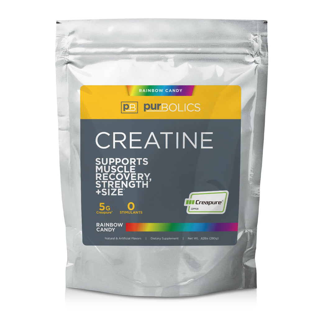 Purbolics Creapure Creatine Monohydrate 5g Micronized – Rainbow Candy (50 Servings)