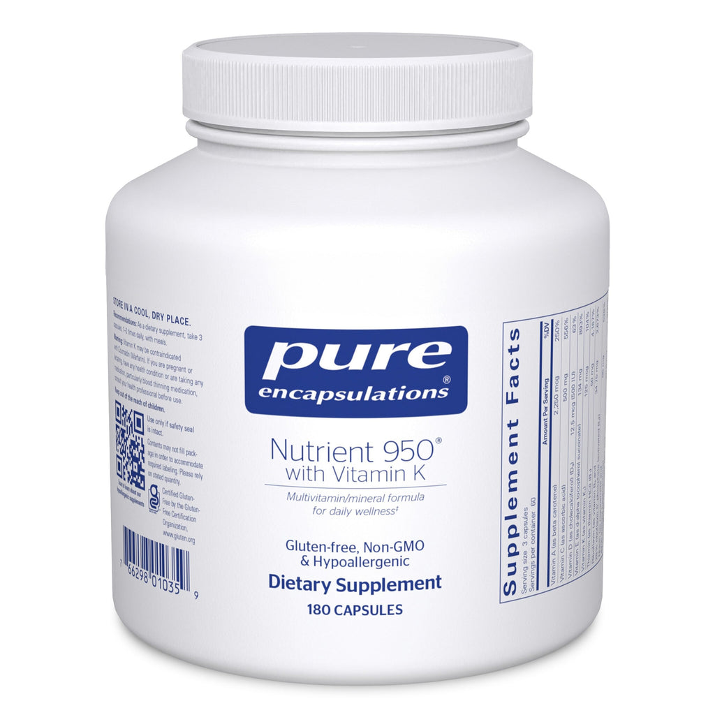 Pure Encapsulations Nutrient 950 with Vitamin K – 180 Capsules – Multivitamin & Mineral for Bone & Arterial Support – Gluten Free & Non-GMO