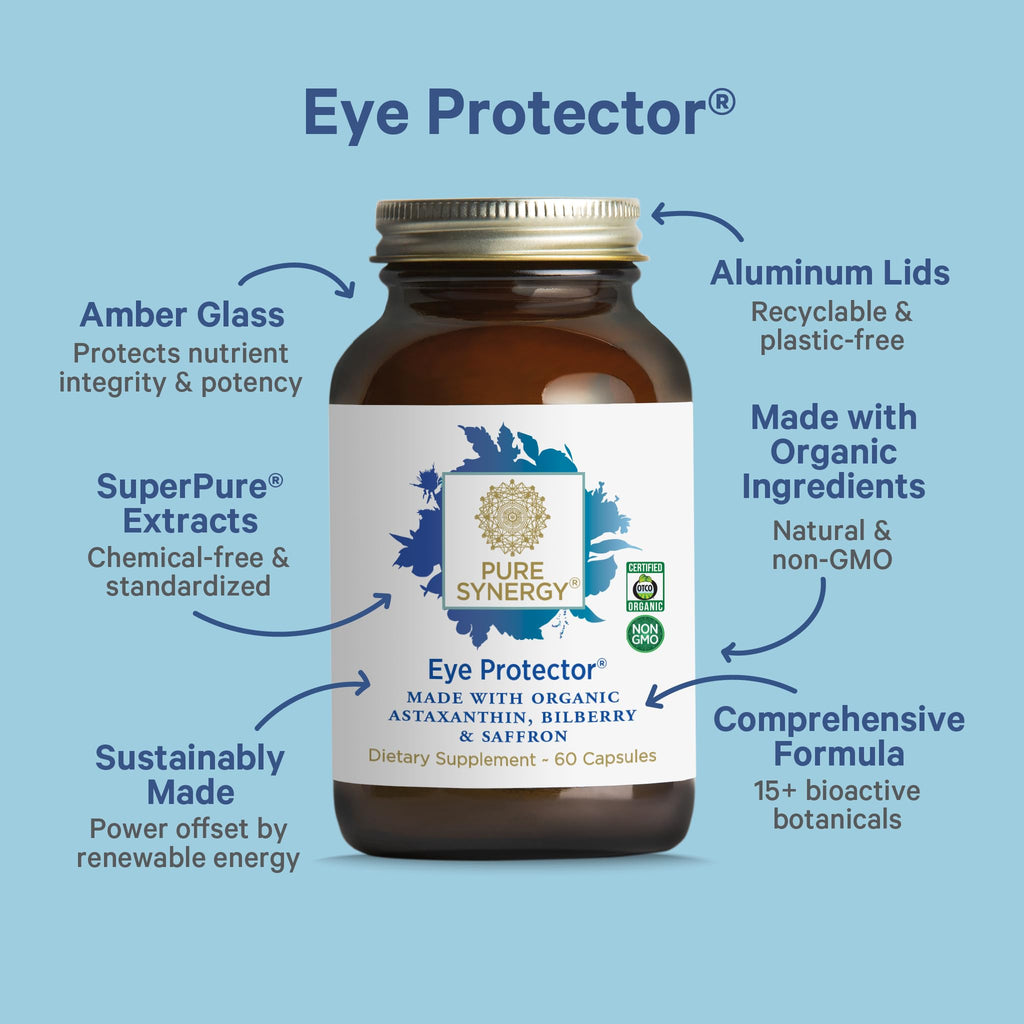 PURE SYNERGY Eye Protector — 100% Natural Vegan Eye Health Supplement (60 Capsules)