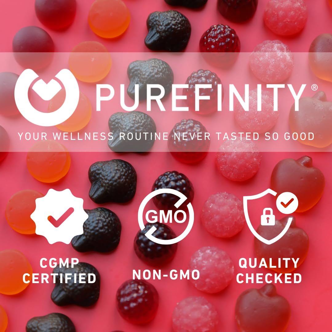 PUREFINITY Fiber Gummies – Inulin FOS Prebiotic, Sugar Free, Vegan, Non-GMO (60 Count x 2)