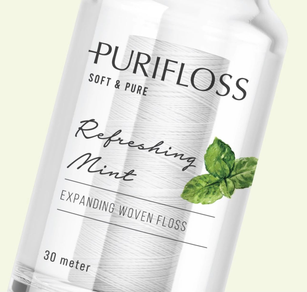 PURIFLOSS Expanding Woven Dental Floss – PFAS/PTFE Free | Mint-Strawberry | 33 Yards