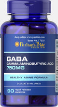 Puritans Pride GABA 750 mg Capsules, 90 Count – Discontinued by Manufacturer