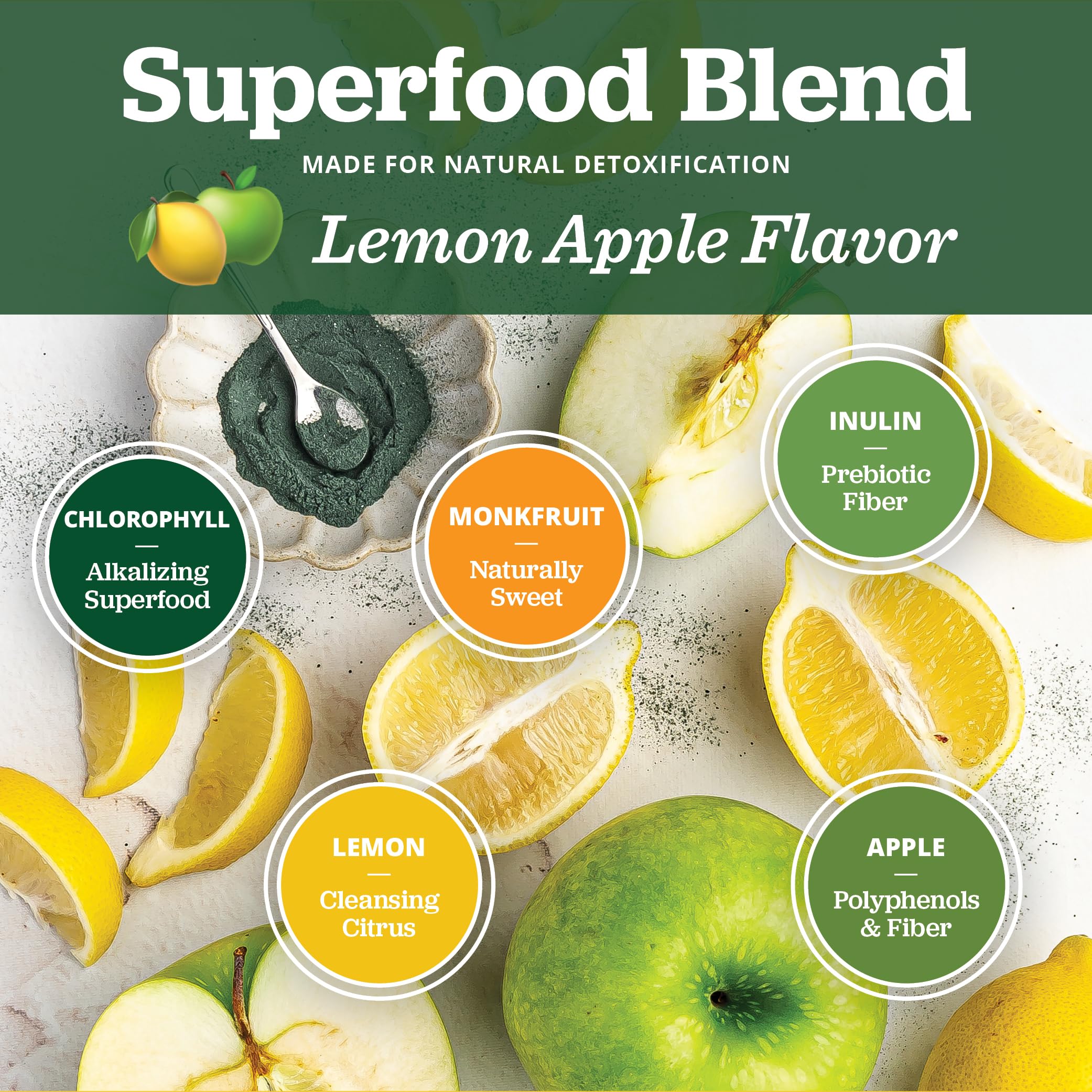 All About Juicing Chlorophyll Green Juice Shots – Clean Energy, Detox, Alkalize (30 Stick Packs)