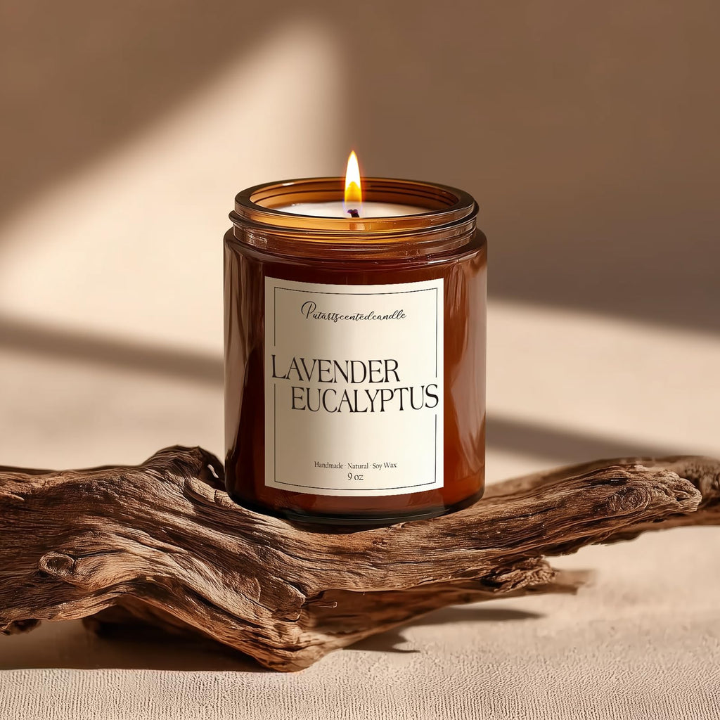 Putart Lavender & Eucalyptus 9oz Soy Candle - Non-Toxic Home Fragrance