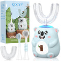 QDCYP Kids U-Shaped Electric Toothbrush | 6 Modes, 4 Brush Heads, Koala Design (Ages 2-6)