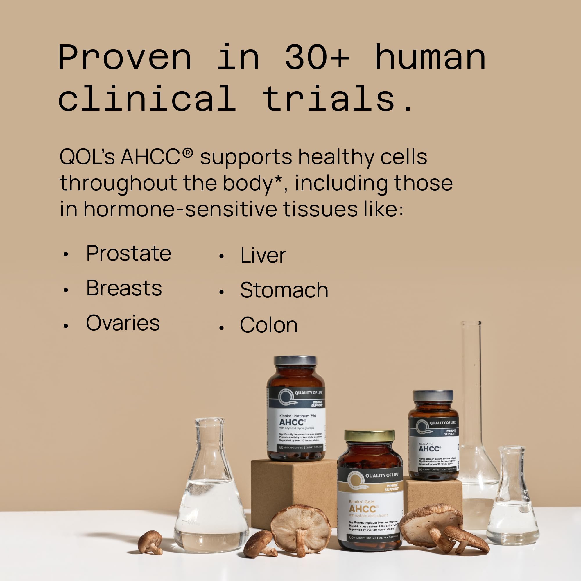 Quality of Life Immune Support AHCC Rx 60 Softgels | Premium Mushroom Blend