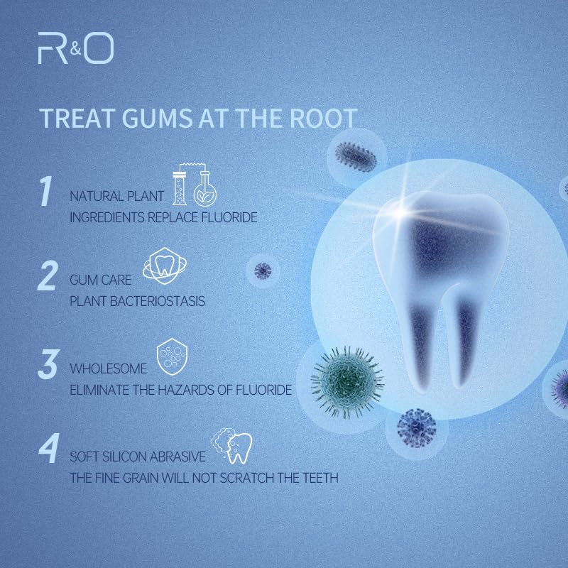 R&O Ageratum Whitening Toothpaste with Bamboo Charcoal 3.53 oz | Whitens Teeth, Reduces Plaque, Fresh Breath
