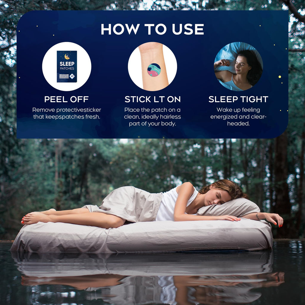 RAAYAM Sleep Patches for Adults - Easy Patch with Valerian & Melatonin (42 Blue Pack)