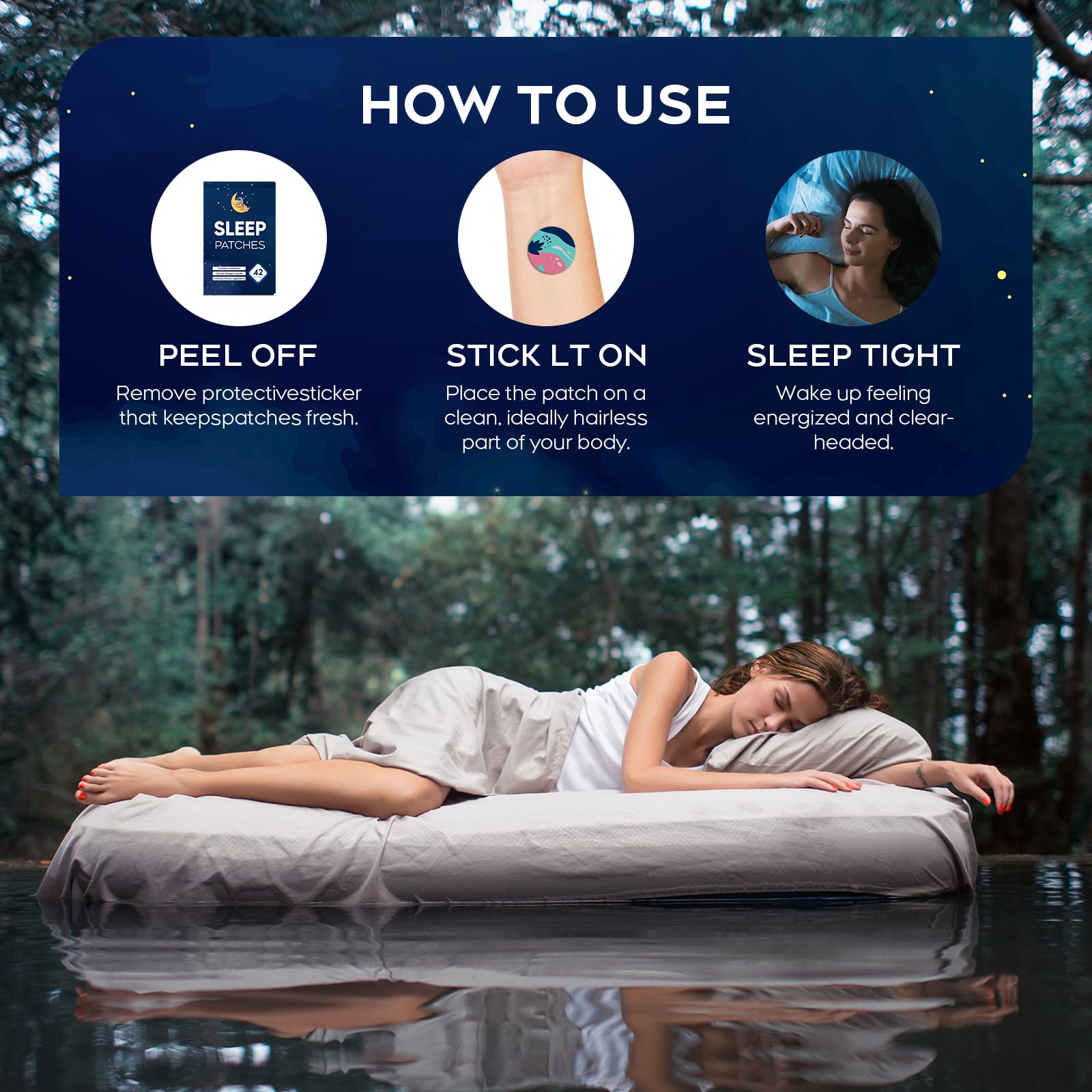 RAAYAM Sleep Patches for Adults - Easy Patch with Valerian & Melatonin (42 Blue Pack)
