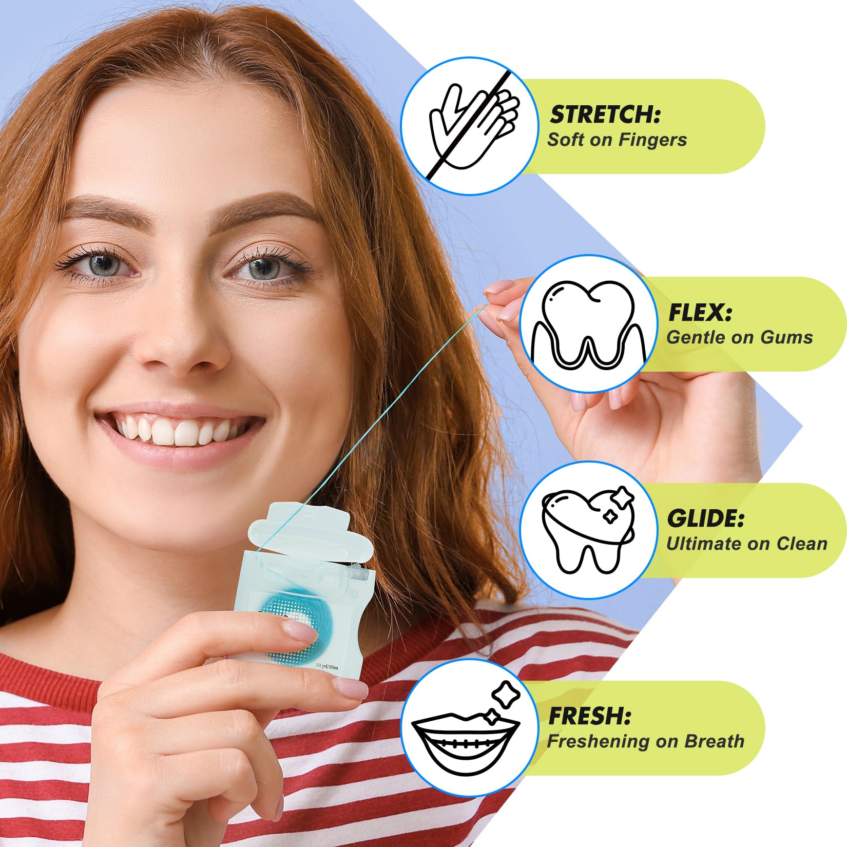 RAZOKO Coconut Oil Infused Woven Dental Floss – Vegan, Cruelty-Free, Coconut Scent (4-Month Supply)