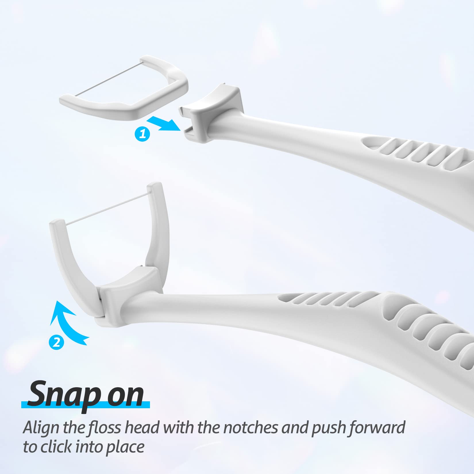 RAZOKO Disposable Snap-On Flosser Refill Heads – 180 Count | Fits RAZOKO Dental Floss Handle