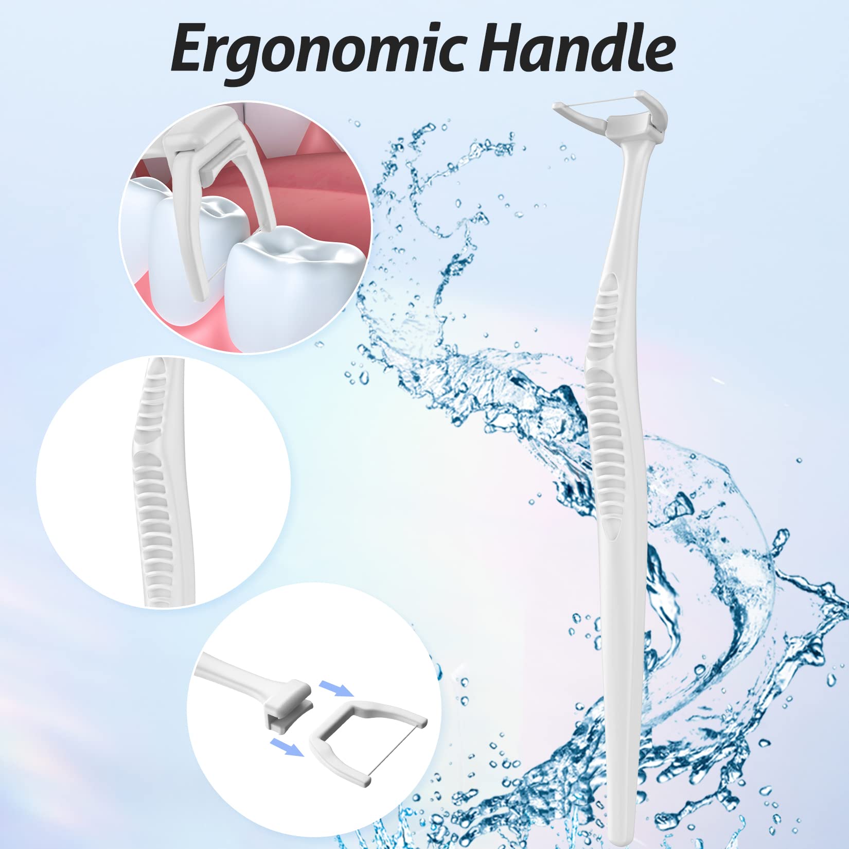 RAZOKO Ultimate Flosser Kit – 2 Handles & 240 Extra Strength Refills