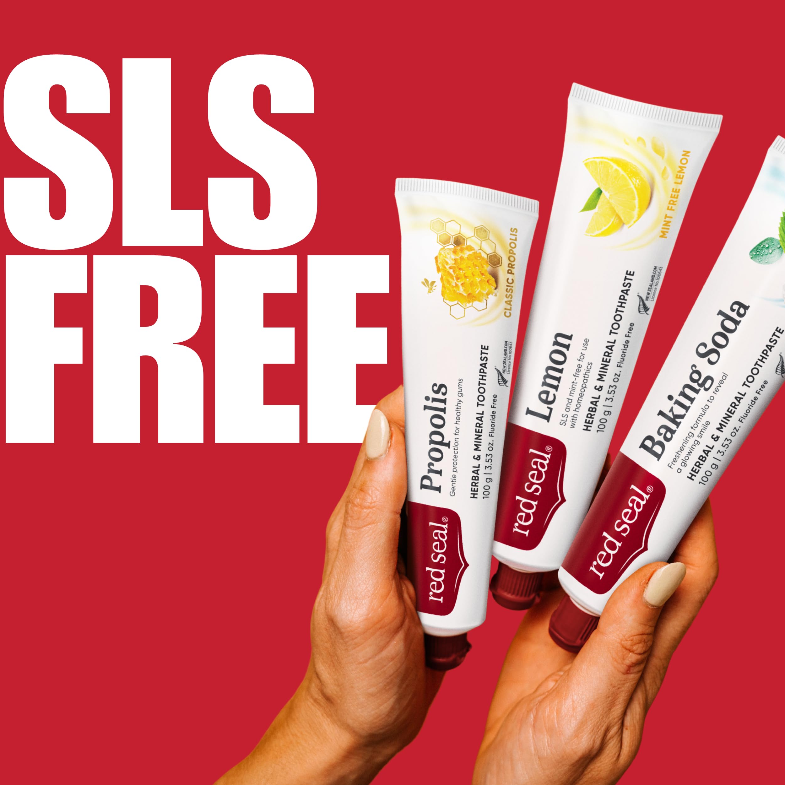 Red Seal Lemon Toothpaste - Fluoride Free, Mint-Free, Vegan, SLS Free, NATRUE Certified Natural | 3.53 oz