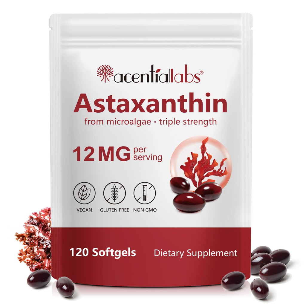 Redshine Astaxanthin 12mg – Triple Strength Softgels, 120 Count | Supports Eye Health, Joints, Skin & Circulation