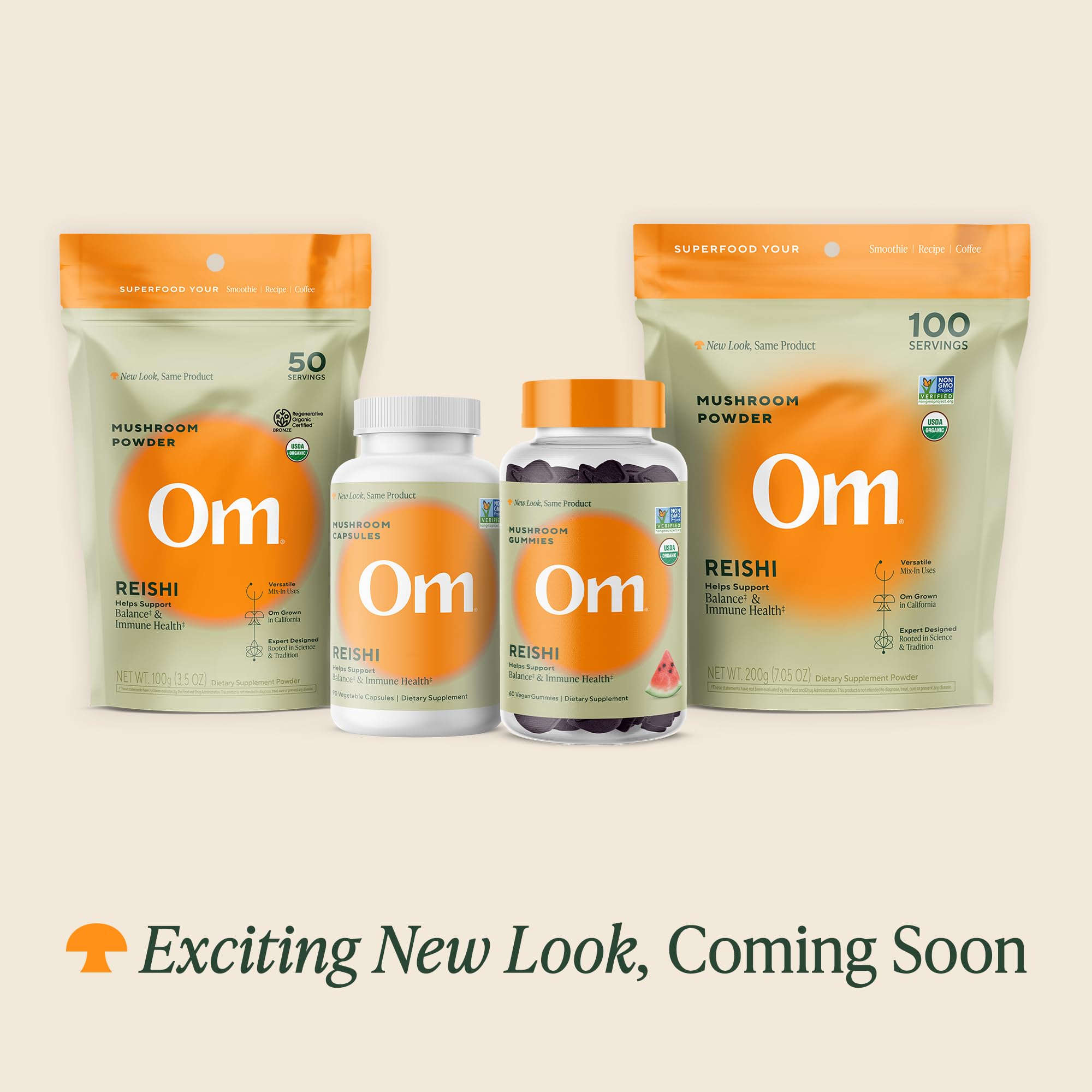 OM MUSHROOM SUPERFOOD Reishi Gummies – USA Grown Organic, 60 Count