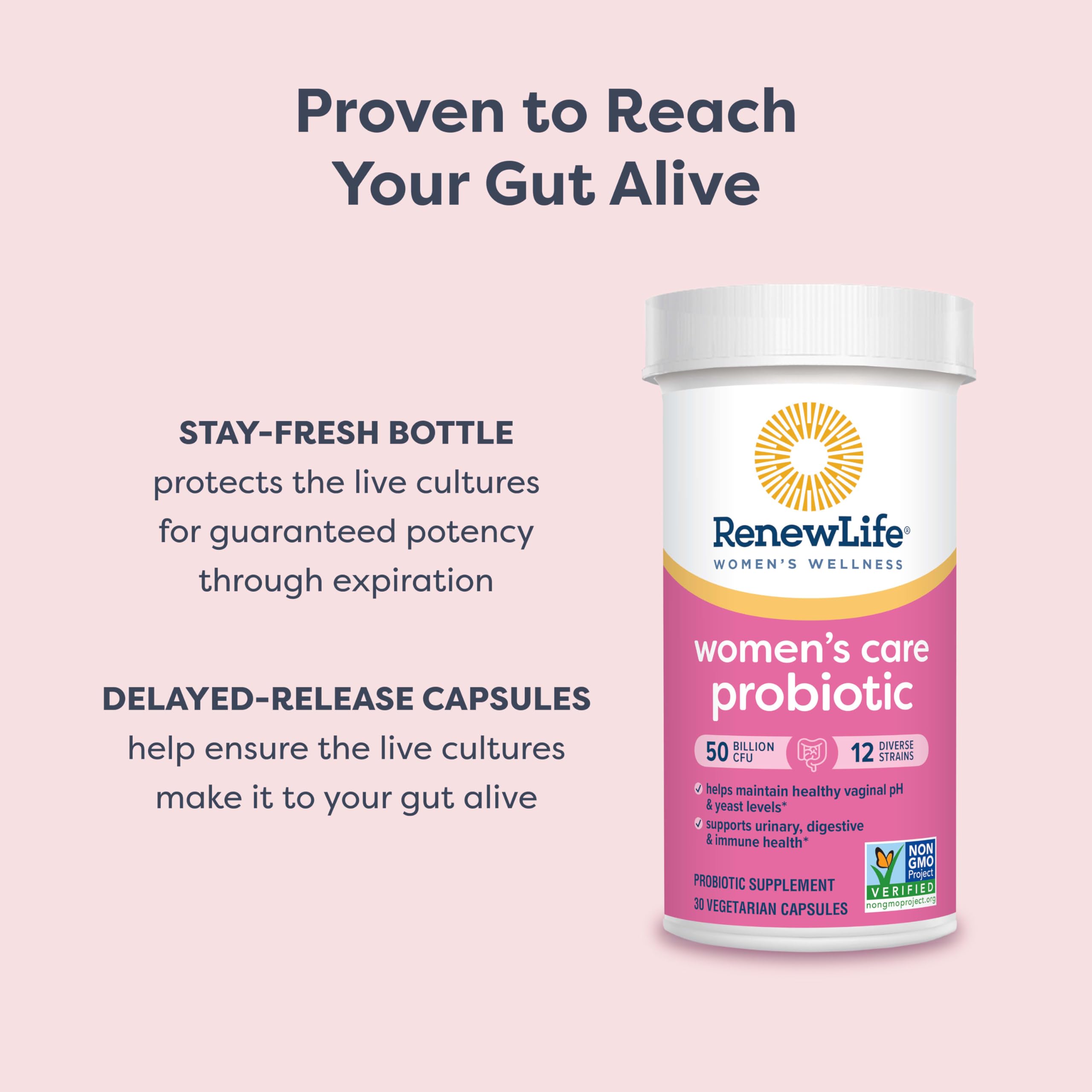 Renew Life Women's Probiotic Capsules 50B CFU - Vaginal, Urinary & Digestive Health (30 Count)