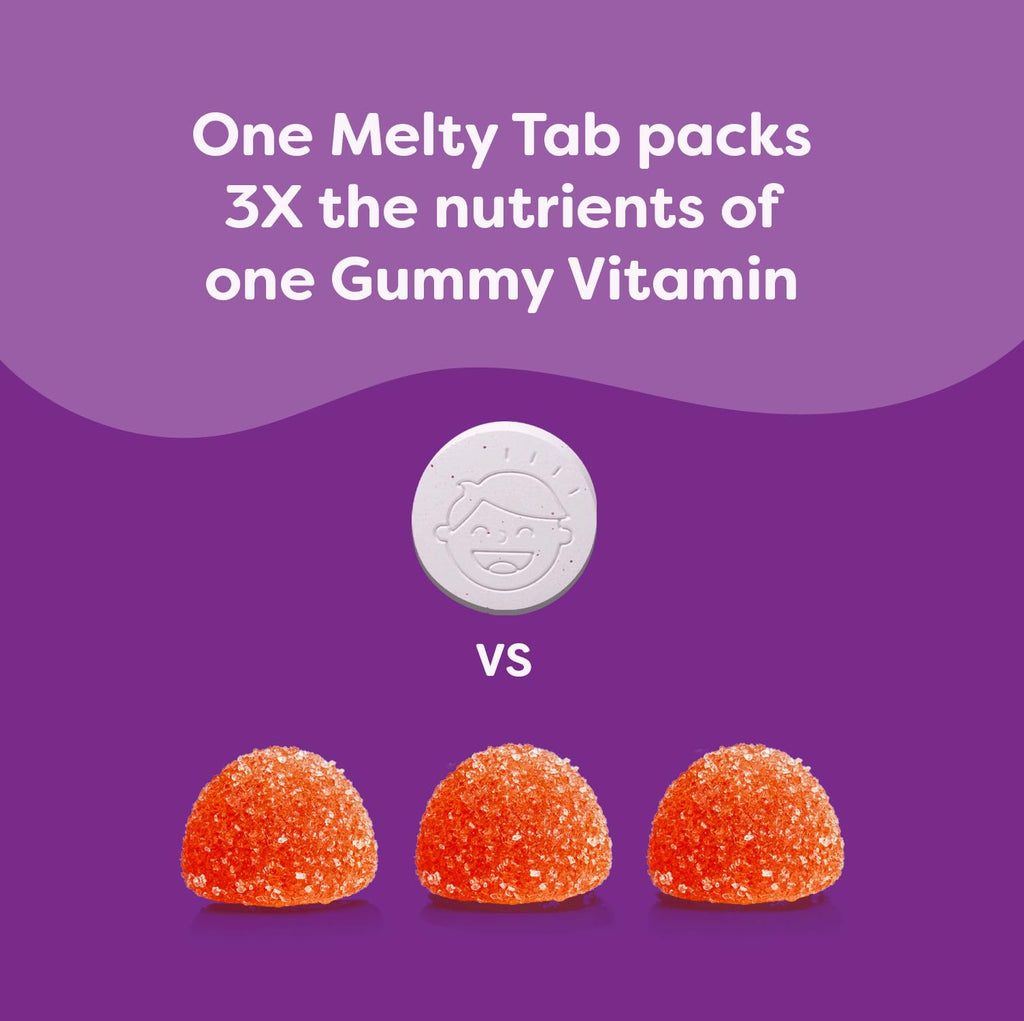 Renzo's Picky Eater Kids Multivitamin with Iron – Sugar-Free Melty Tabs (Green Apple)