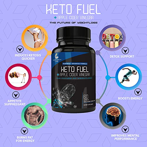 Research Labs Keto Fuel 2-for-1 Diet Pills with Apple Cider Vinegar – 120 Count