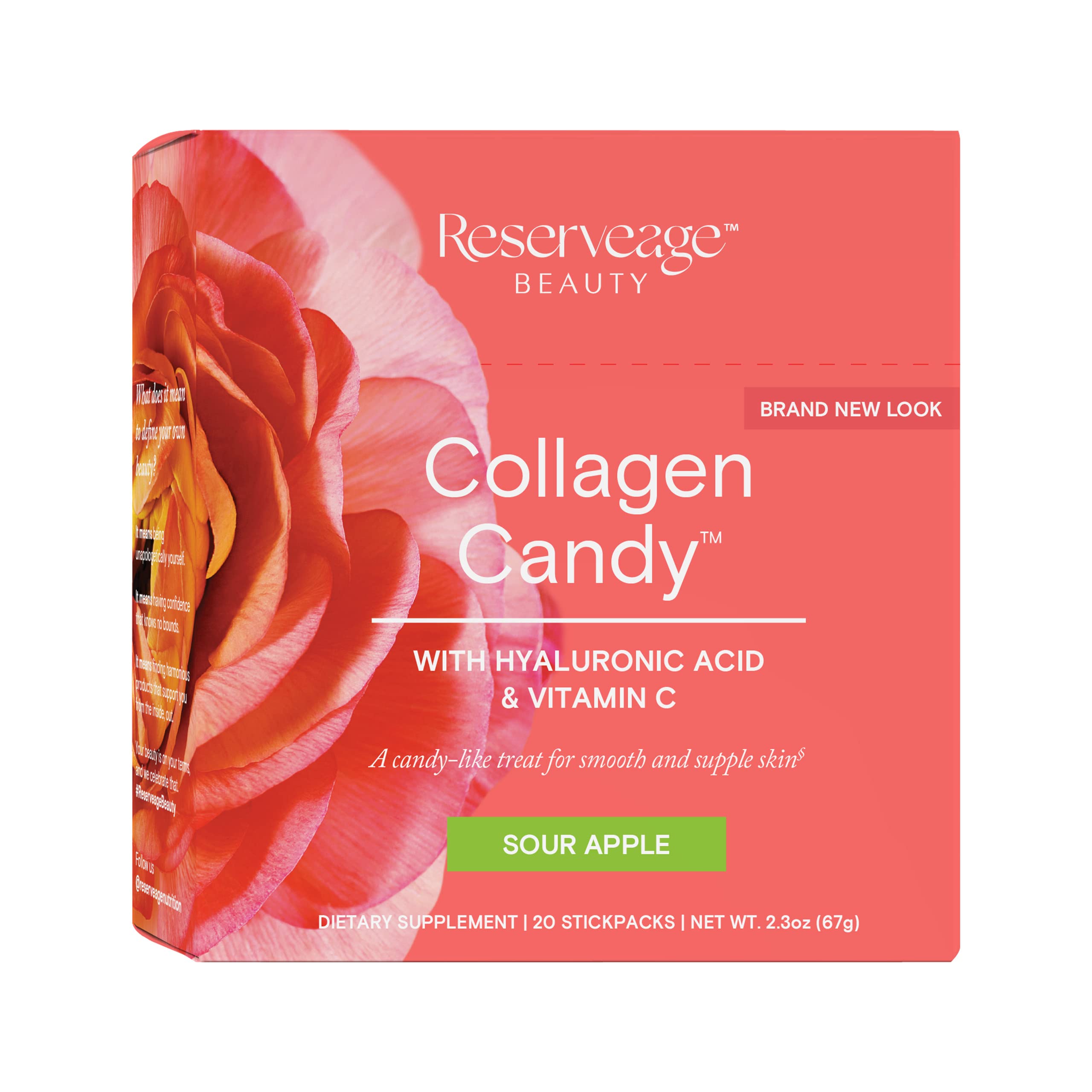 Reserveage Beauty Collagen Candy – Skin, Hair & Nail Support (Sour Apple)